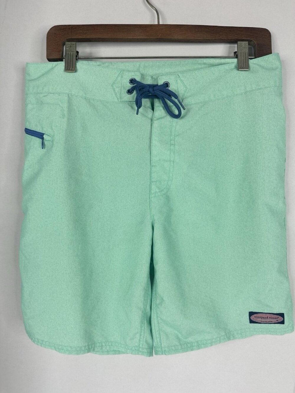Vineyard Vines Performance Board Shorts Size 32 Aqua Green Swim Trunks Surf